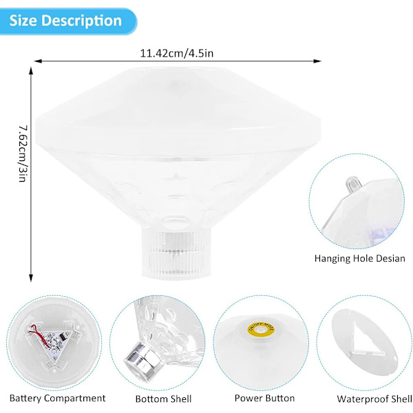 Färg flytande poolljus - dränkbar LED-lampa för diskobad (IP68)