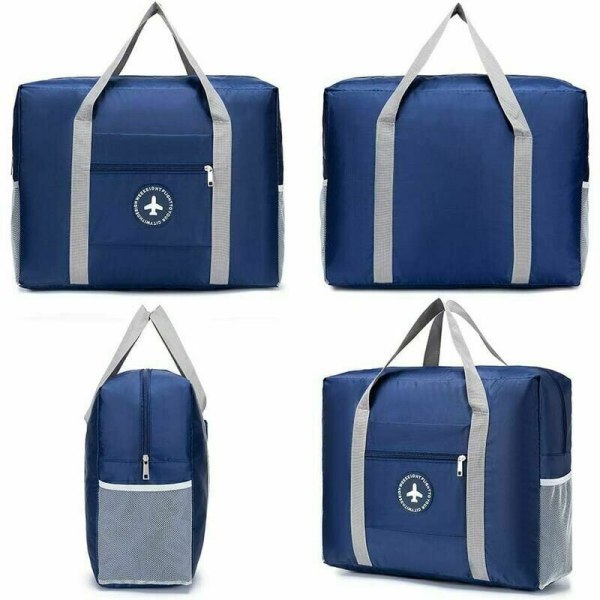 Hopfällbart kabinbagage - Lätt resväska under sätet förvaring (marinblå)