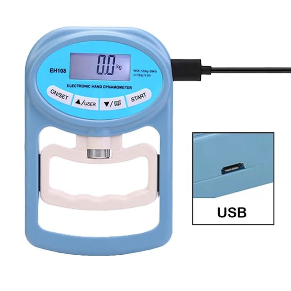 Handhållen 120 kg digital dynamometer Grip Strength Meter fångar automatiskt elektronisk greppstyrka