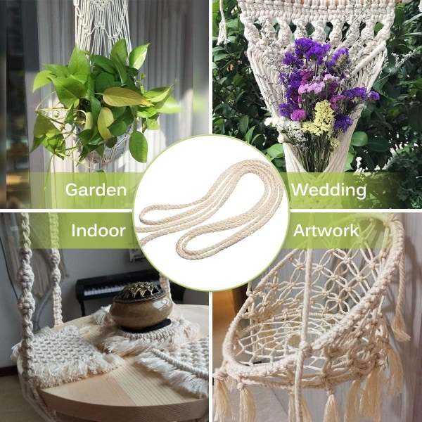 Macrame dekoration bomullssnöre - hantverkstråd för hängande projekt (90m)