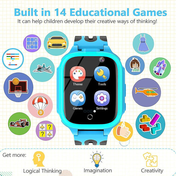 Smarta barnklockor för flickor Pojkar, Smartwatch för barn med Call 14-spel