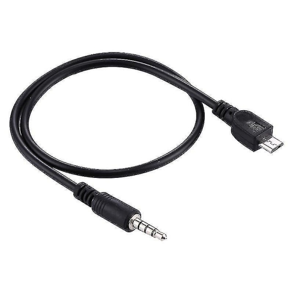 3,5 mm Hane till Micro USB Male Audio AUX-kabel, längd: ca 40 cm (svart)