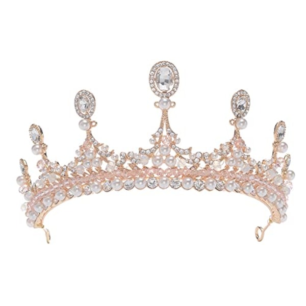 Flickor Crystal Tiara Princess Costume Crown Pannband Bröllop Handgjorda håraccessoarer
