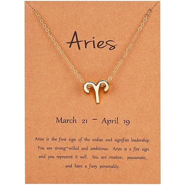 Guld stjärnteckenhänge - Vädur (21 mars - 19 april) - Zodiac Constellation Horoscope Celestial Astrology Smycken - Kvinnor Män Present