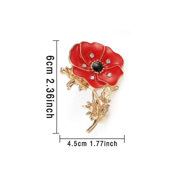 2 st Röd blomma vallmo Broscher Hero Veterans Memorial Day Remembrance Presents