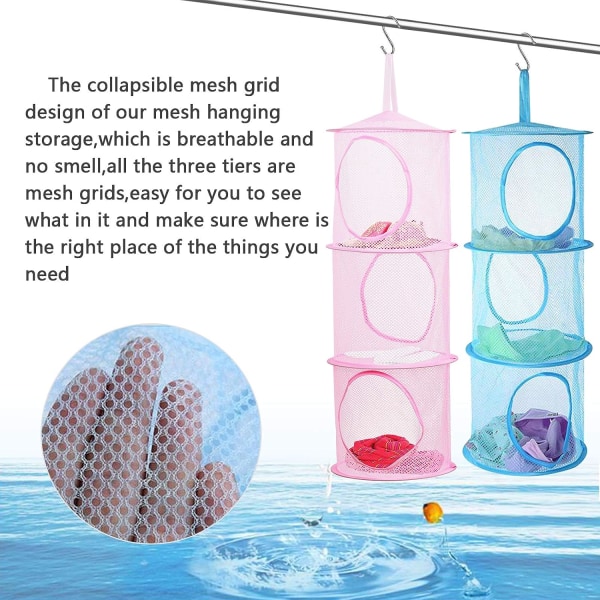 Barnförvaringsnät - hopfällbar hängande mesh i nät med plyschleksaker