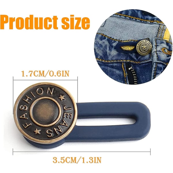 8 st Byxor Button Extender Elastisk jeansknapp - gummi Elastisk knappförlängning