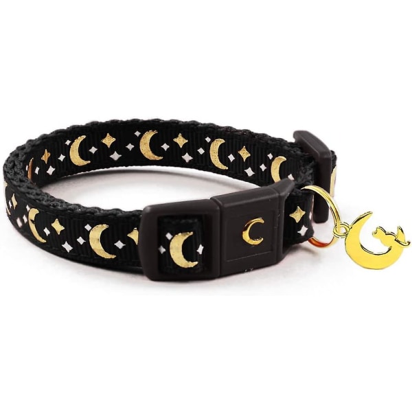 Pet Halsband Gold Moons And Stars Cat Collar, Safety Breakaway Cat Collar, Glow In The Dark