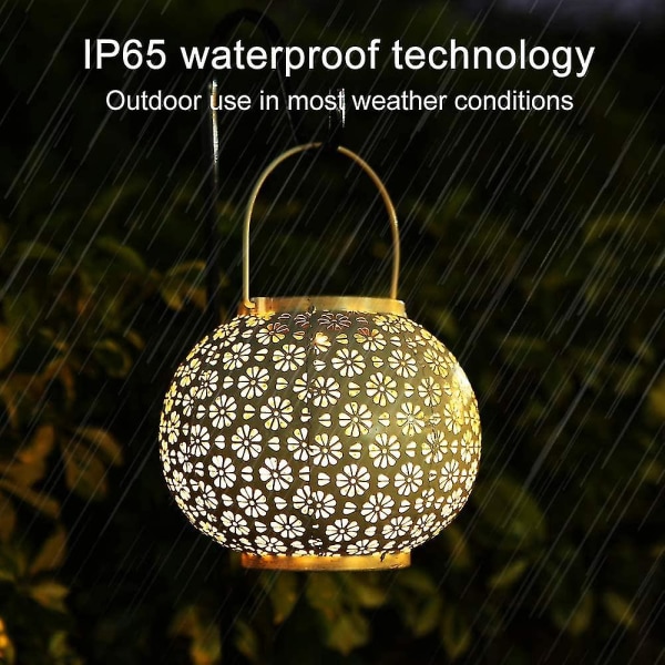 Solar Lantern Light, Solar Powered IP65 Waterproof Garden Lanter