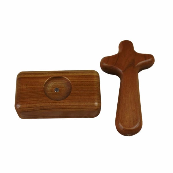 Trä stående kors, magnetiskt träkors som håller kors med bas stående kors