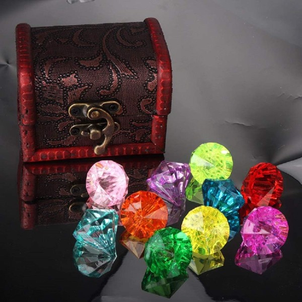 Akryl diamantjuveler - Flerfärgade ädelstenar - Party Pirate Artificiella juveler Treasure