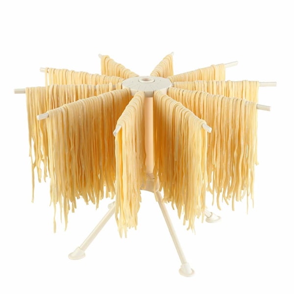 Vikbart torkställ för pasta, snabb installation, enkel förvaring (vit)