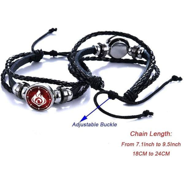 Justerbart Genshin Impact Armband, Animne Luminous Armband, Element Luminous Armband