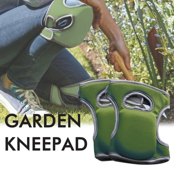 2x Knäskydd för trädgårdsarbete - Olivgrön Gel Knäskydd