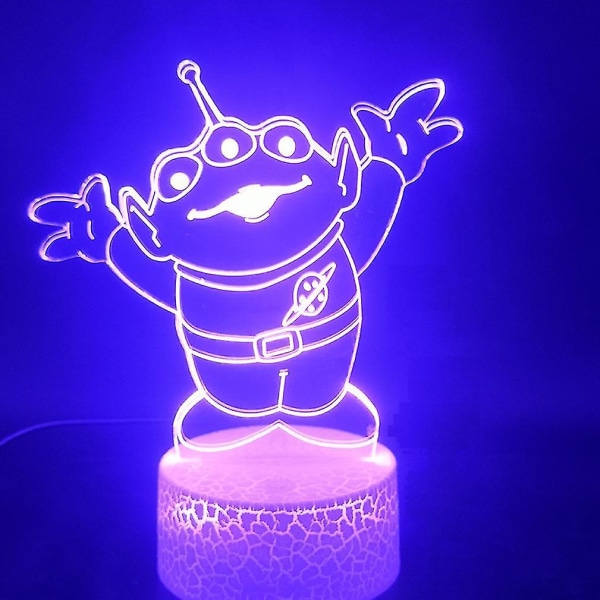 Toy Story Aliens 3d Led Nattljus Sovrumsbordslampa Färg ändras