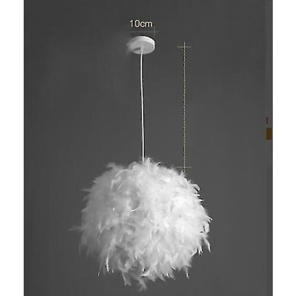 Pendellampa vit fjäder taklampsskärm Icke-elektrisk lampa A