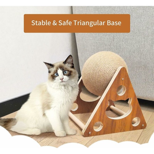 Naturlig Sisal Cat Scratching Toy - Interaktiv bollleksak för katter