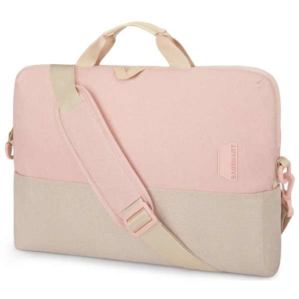 Laptopväska för damer, 15,6" vattentät Crossbody-rosa kontorsväska