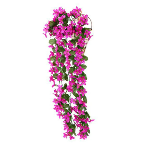 2x konstgjorda växter Murgröna vinrankor hängande lila blommor dekoration (lila)