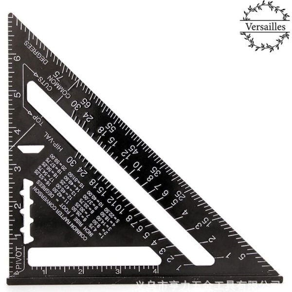 Snickarfyrkant - 180 mm linjal av metall i aluminium - snickarverktyg