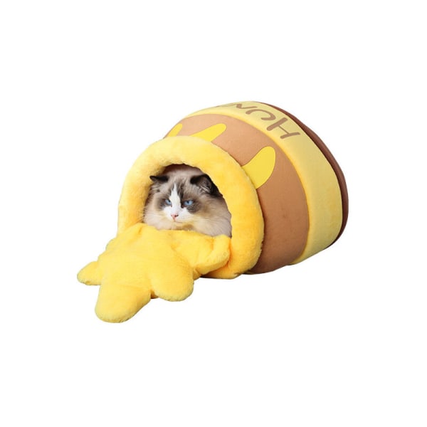 Cute Honey Pot Cat Nest - Bekväm vändbar kattbäddsoffa för små katter och hundar