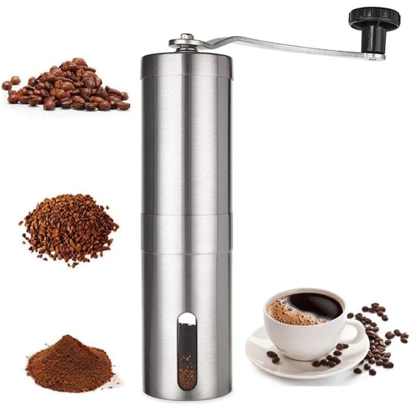 Manuell kaffekvarn - Handkvarn i rostfritt stål med keramisk grader