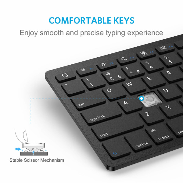 Bluetooth tangentbord kompatibelt med nya iPad 10.2 (9th Gen 2021/8th