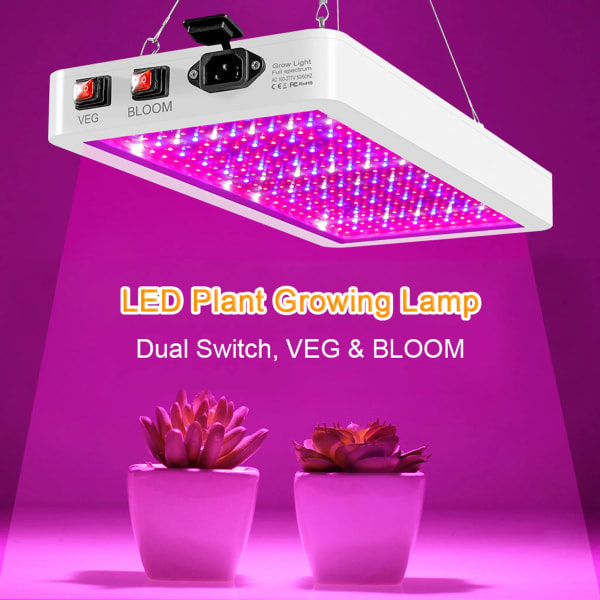 312 LED Full Spectrum Plant Lamp - Grow Light för inomhusväxter, trädgård och växthus