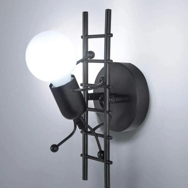 Vägglampa för inomhus Little Iron Man - Modern Creative Design Vägglampa (svart)