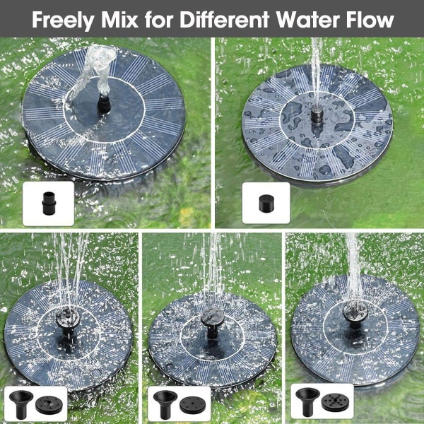 Solar Fountain Pump - 1,4W, 4 effekter, Max 70cm Höjd