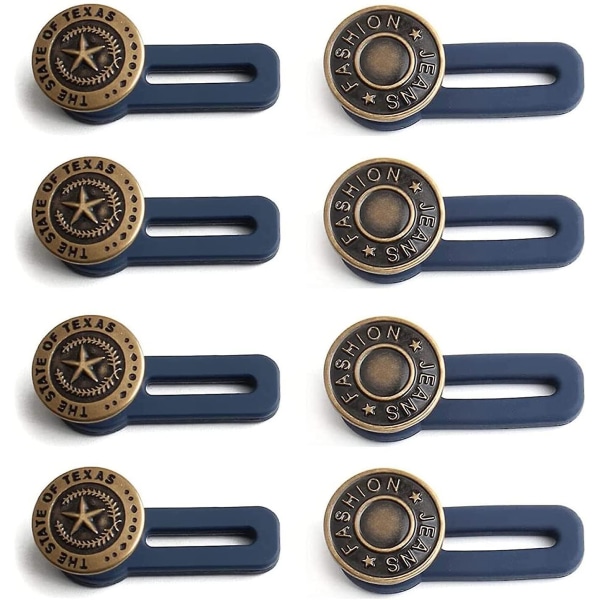 8 st Byxor Button Extender Elastisk jeansknapp - gummi Elastisk knappförlängning