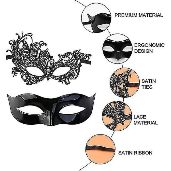 Maskerad bollmasker, parspetsmasker, Mardi Gras Mask