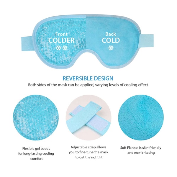 Cooling Eye Mask - Återanvändbar gelmask för pösiga ögon med cover