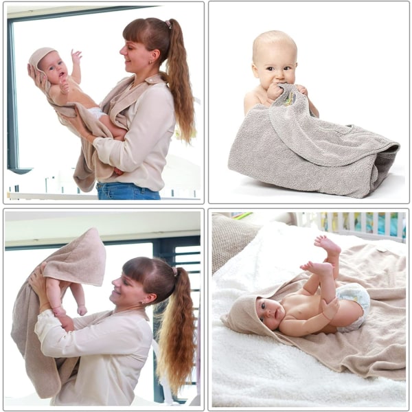 Kæmmet bomuld baby badehåndklæde Hætte forklæde Håndklæde Absorberende børnekappe med hætte håndklæde Blødt baby håndklæde Nyfødt gave
