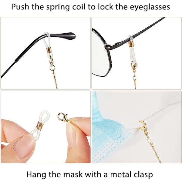 Kvinnors glasögonkedja 6 stycken, glasögonkedja, maskkedja, elegant glasögonhållare, glasögonkedja, flera färger