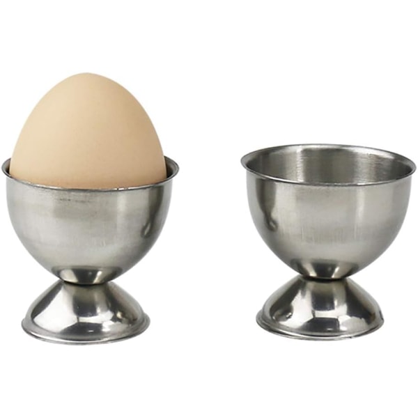 2 stk rustfritt stål eggkopper egg holdere eggbrett kjøkkenutstyr verktøy for hardkokte egg