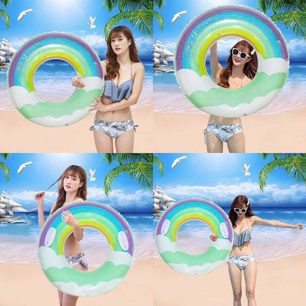 Oppustelig bøje, sommer svømmering, oppustelig pool float, til pool parties, pool party svømmering med hurtigudløserventiler, til teenagere, voksne.