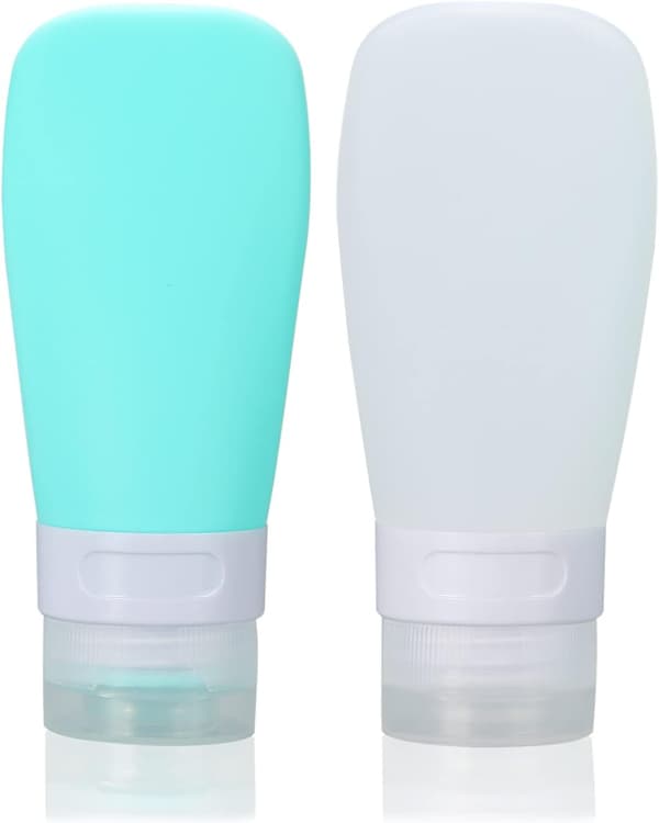 2 stk. reiseflasker i silikon, små tomme reiseflasker (60 ml)