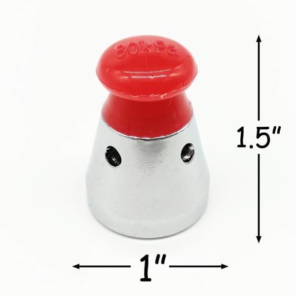 3PCS Universal Tryckkokare Säkerhetsventil 1,5 tum Hög (Röd)