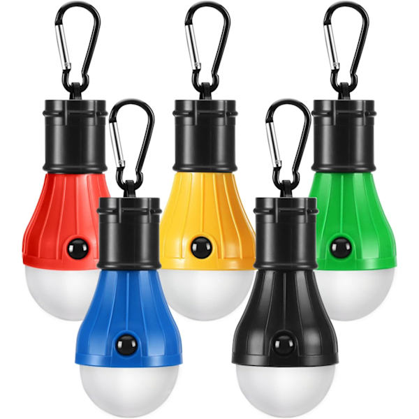 Campinglampor [5-pack], Campingtillbehör, 3 Belysningslägen Campinglampa, Vattentät Bärbar Batteridriven Nödlampa LED-lampa