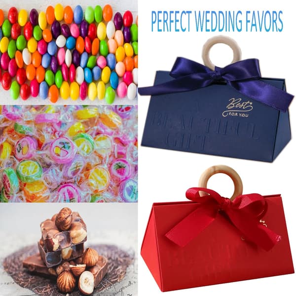 12 Presentaskar, Godisaskar, Presentaskar för Godis, Choklad, Kakor, Perfekt för Bröllop, Examen blue