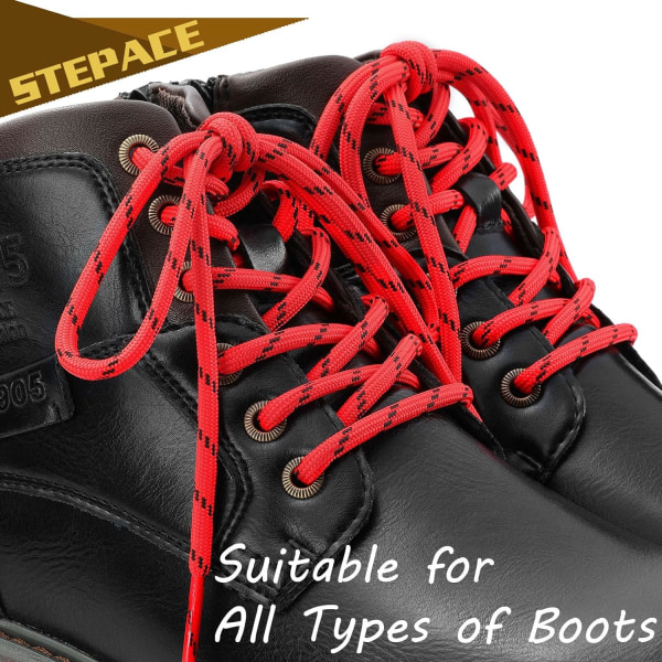 Pyöreät kengännauhat [2 paria] repäisynkestävät kengännauhat red 120cm