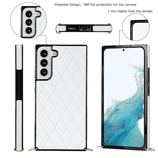 Fodral Kompatibelt med Samsung Galaxy S22 Ultra, Diamantgaller Präglat PU Läderfodral