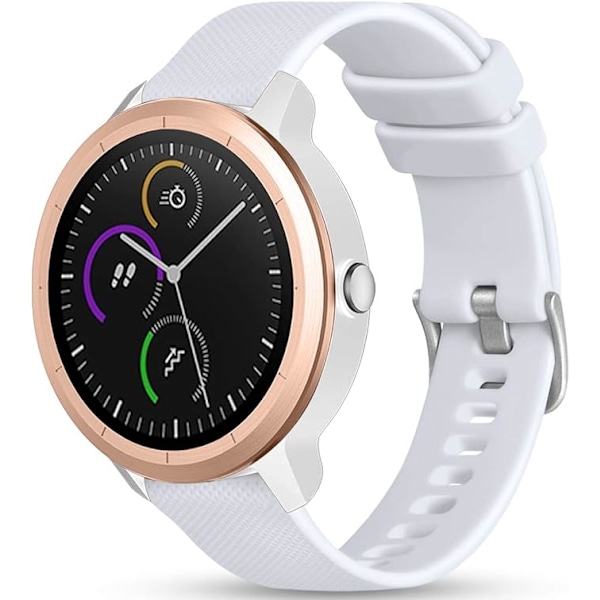 20mm armband för Garmin Vivoactive 3/3 Music/Venu/Venu 2 Plus/sq/sq 2/Forerunner 245/645/55, mjukt silikonersättningsarmband