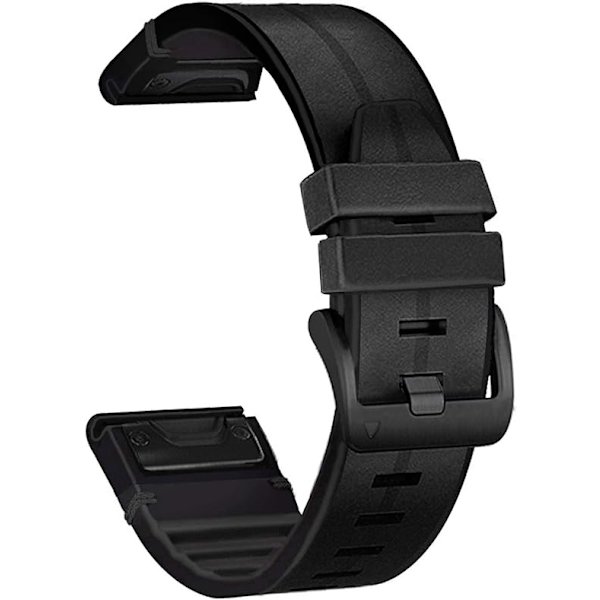 For Garmin Fenix 7/Fenix 6/Fenix 5/EPIX 2 urrem, Quick Fit 22mm blød ægte læder med silikone svedtæt armbåndsrem