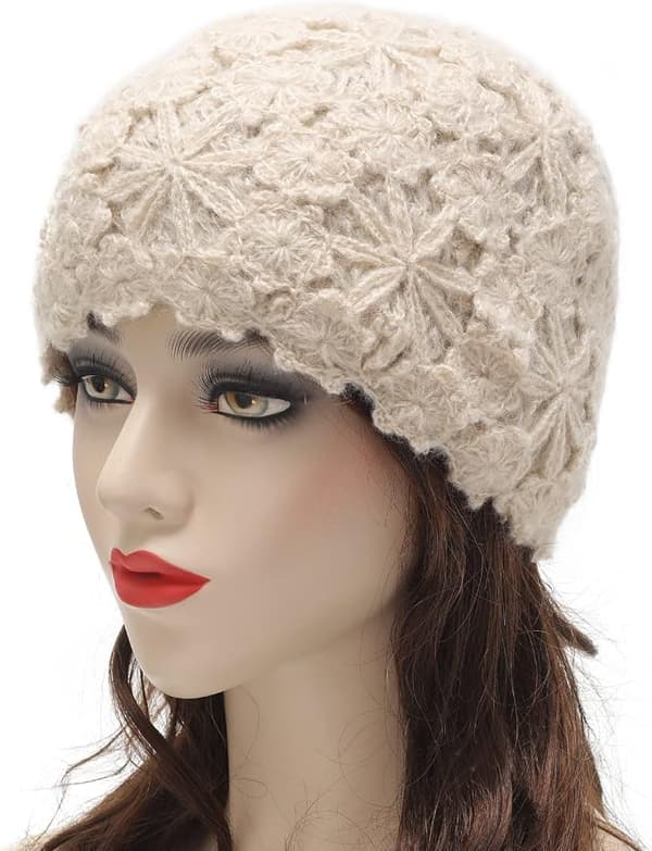 Dames Vinter Retro Spand Spand Hat beige