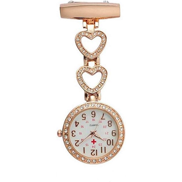Damer Hjerte Stål Sygeplejerske Læge Tunika Brosche Quartz FOB Lomme Ur