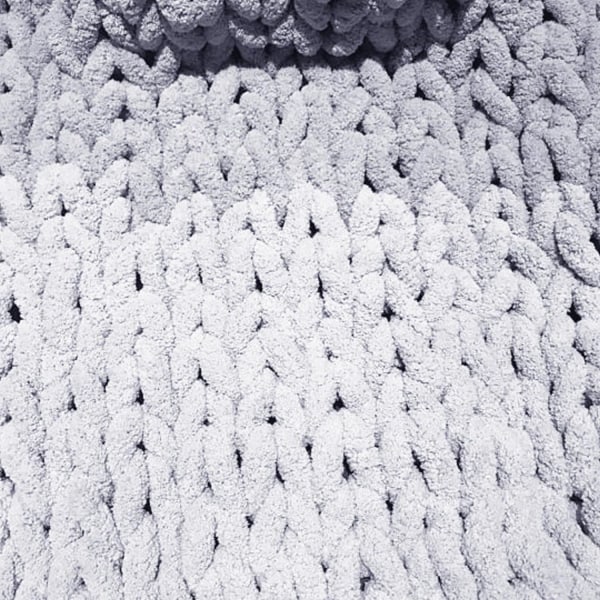 Uldgarn DIY Chenille Garn Super Chunky, 2 cm Garn, til Hækling og Strikning af Tæpper, Halstørklæde, Hat grey