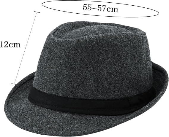Hat, Panama Hat, Elegant Vinter Bowler Hat, Gentleman Jazz Hat, Varm Efterår Vinter Hat, til Rejsefest Udendørs, (Lysegrå)