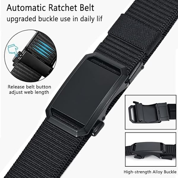 Ratchet-bælter til mænd, åndbare stofseler til mænds arbejde, udendørs sport, vandreture, justerbare Navy blue